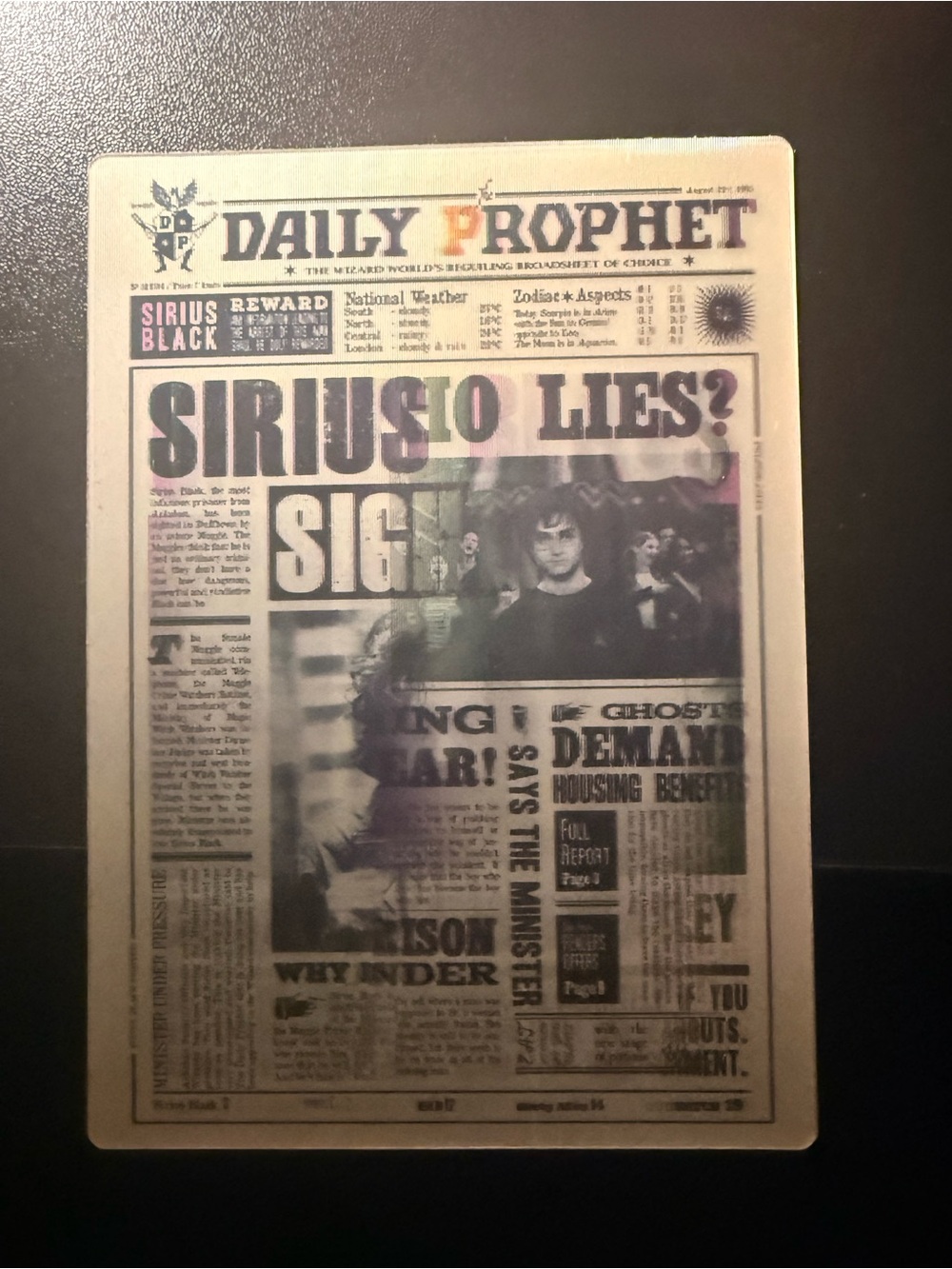 Harry Potter Daily Prophet Sirius Black Lenticular Sticker